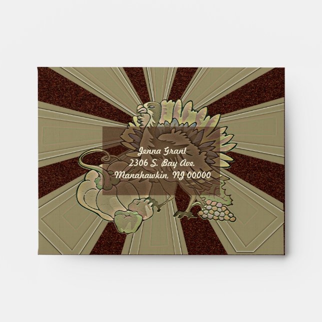 Carved Thanksgiving Turkey - Envelopes (Front)