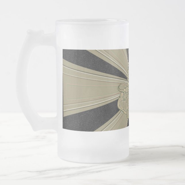 Carved Thanksgiving Turkey - Frosted Glass Beer Mug (Left)