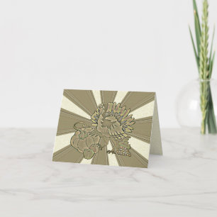Carved Thanksgiving Turkey - Holiday Card