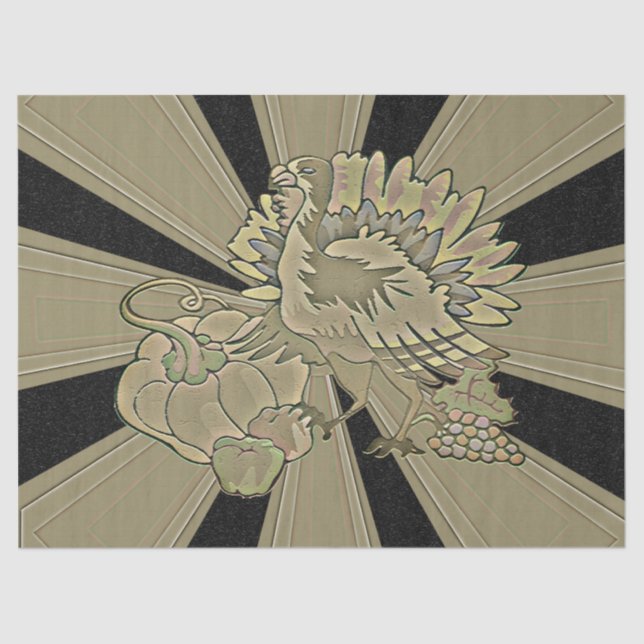 Carved Thanksgiving Turkey - Tissue Paper (Front)