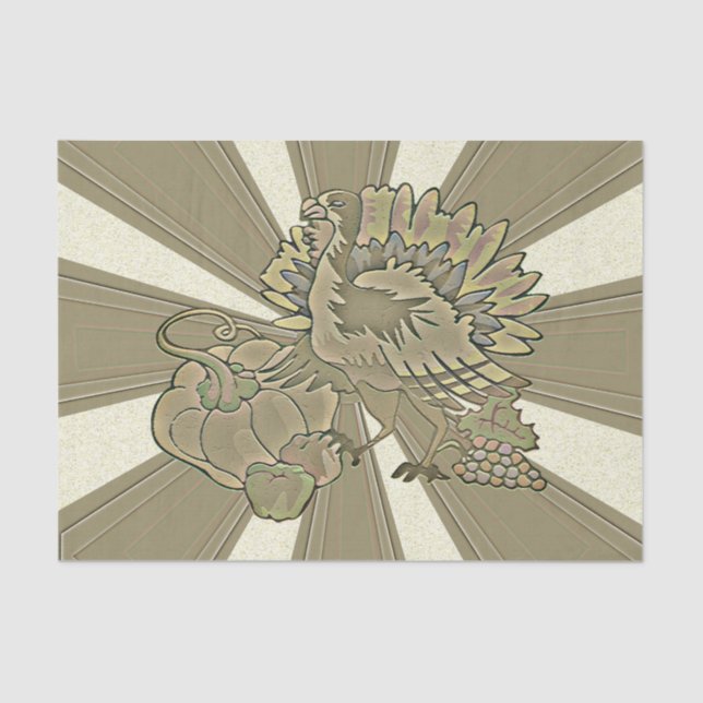 Carved Thanksgiving Turkey - Tissue Paper (Front)