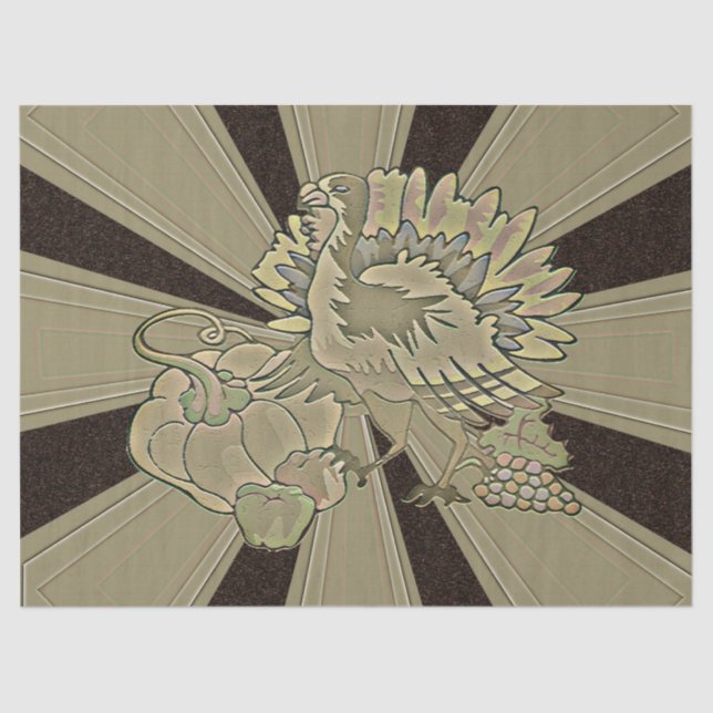 Carved Thanksgiving Turkey - Tissue Paper (Front)