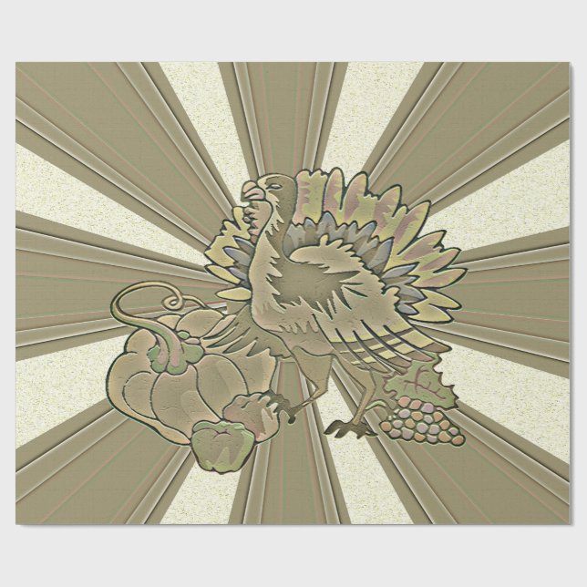 Carved Thanksgiving Turkey - Wrapping Paper (Flat)