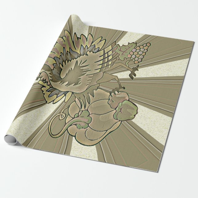 Carved Thanksgiving Turkey - Wrapping Paper (Unrolled)