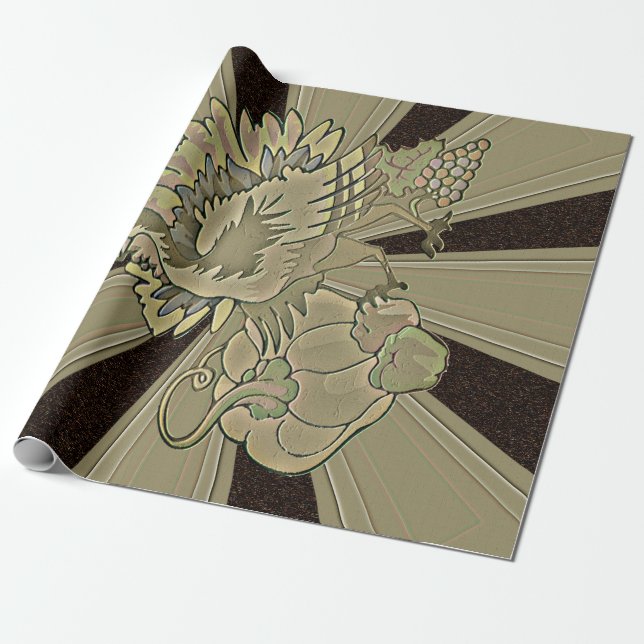 Carved Thanksgiving Turkey - Wrapping Paper (Unrolled)