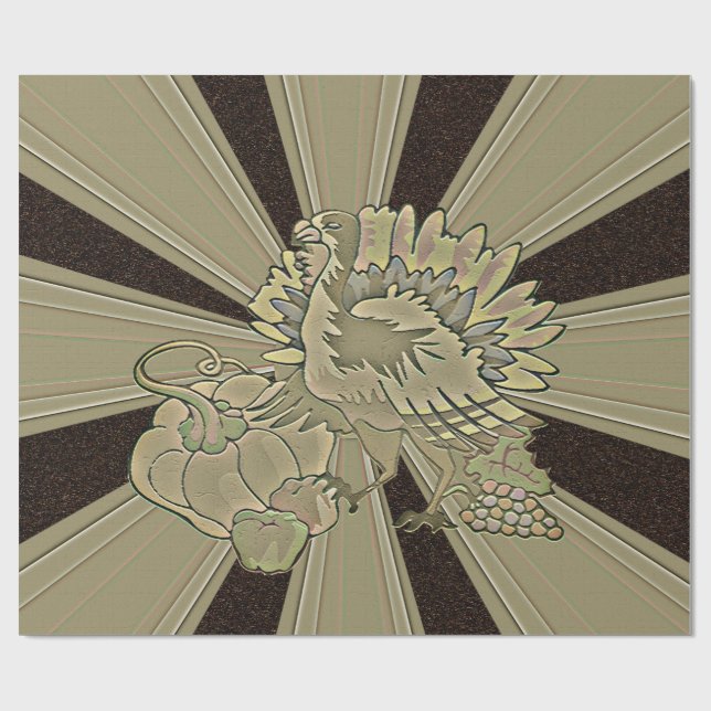 Carved Thanksgiving Turkey - Wrapping Paper (Flat)