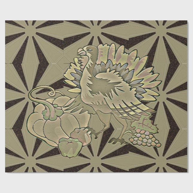 Carved Thanksgiving Turkey - Wrapping Paper (Flat)
