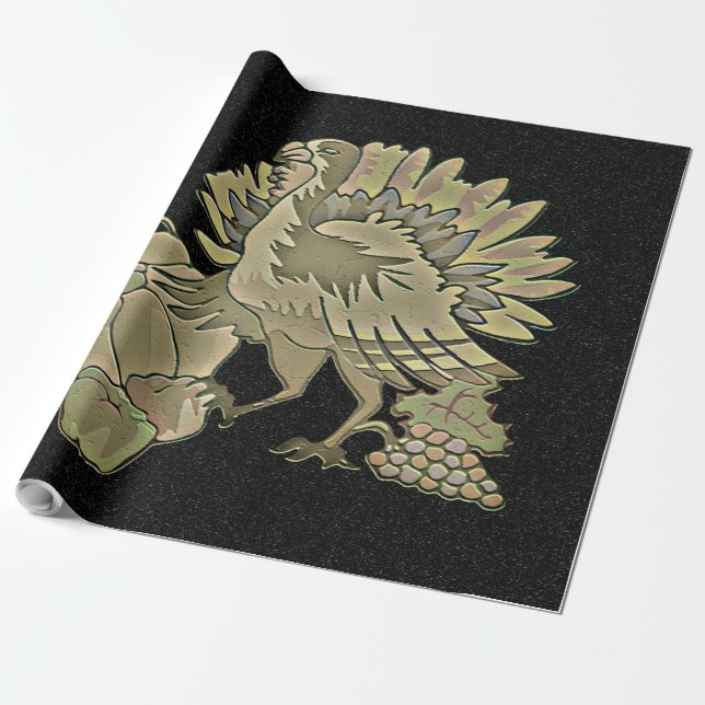 Carved Thanksgiving Turkey - Wrapping Paper (Unrolled)