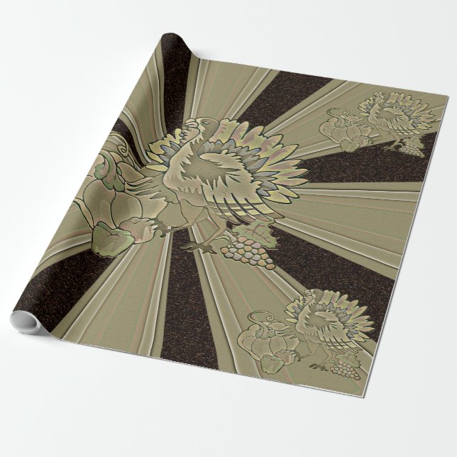 Carved Thanksgiving Turkey - Wrapping Paper (Unrolled)