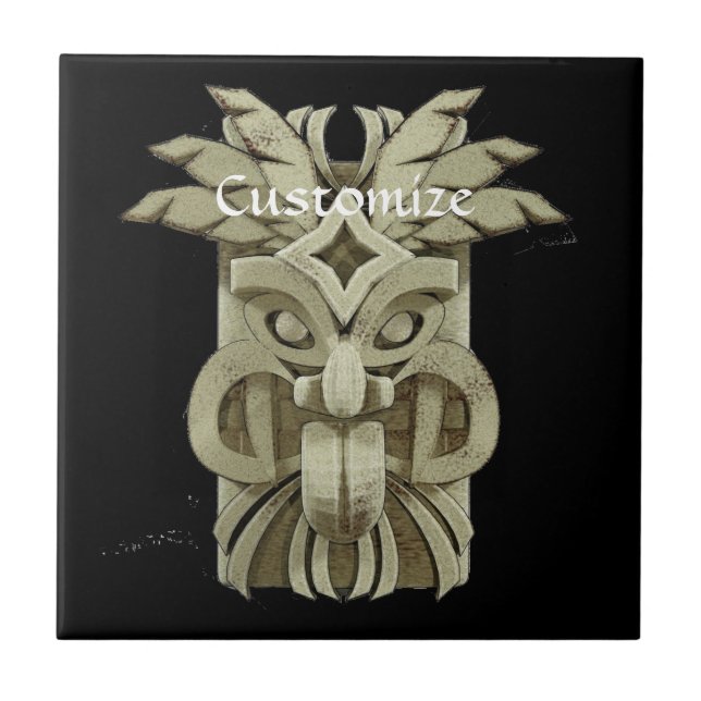 Carved Tiki Sculpture Thunder_Cove Tile (Front)