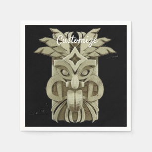 Carved Tiki Sculpture Thunder Napkin