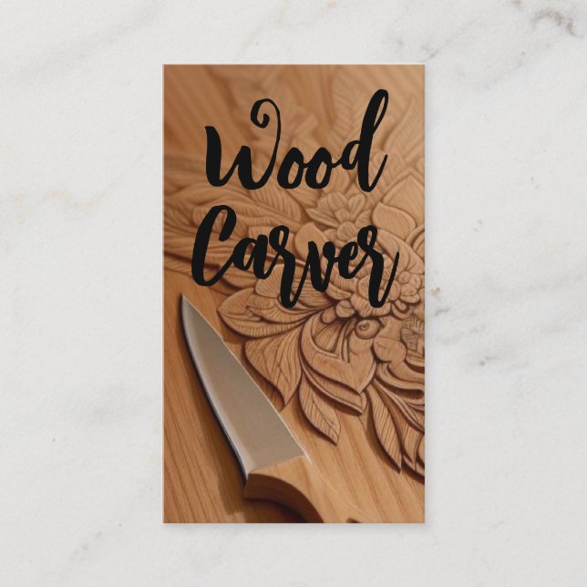 Carved Wood Carver Business Card (Front)