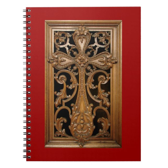 Carved-Wood Cross Notebook (Front)