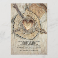 Carved Wood Heart Rustic Tree Bridal Shower