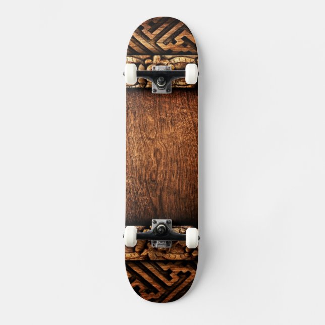 Carved Wood Pattern Skateboard (Front)
