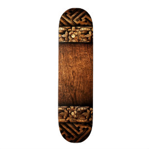 Carved Wood Pattern Skateboard