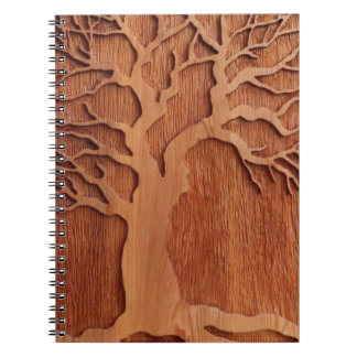 Carved Wood Planner Notebook