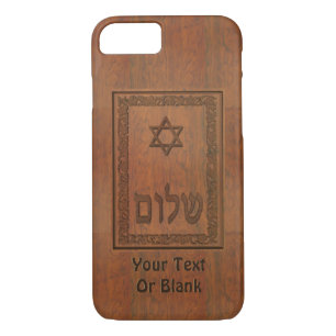 Carved Wood Shalom iPhone 8/7 Case