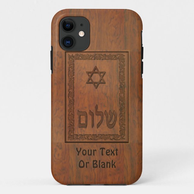 Carved Wood Shalom Case-Mate iPhone Case (Back)
