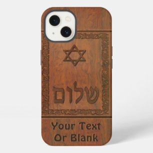 Carved Wood Shalom iPhone 13 Case