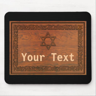 Carved Wood Star Of David Mouse Mat