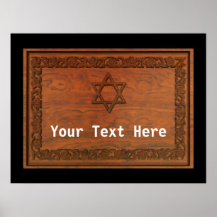 Carved Wood Star Of David Poster