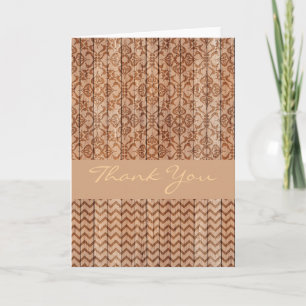 Carved Wood Thank You Card