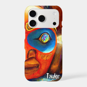 Carved Wood Totem Tiki Face Photo Custom Name Bold