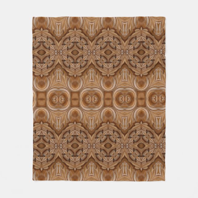 Carved wood wall closeabstract, ancient, antique,  fleece blanket (Front)