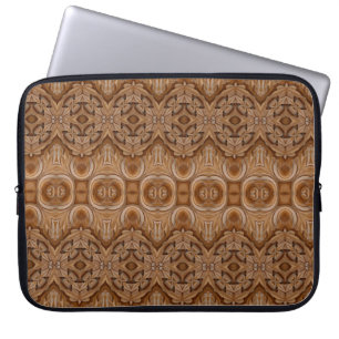 Carved wood wall closeabstract, ancient, antique, laptop sleeve