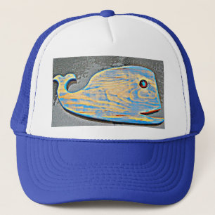 carved wood whale hat