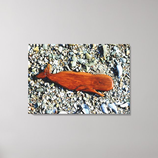 carved wood whale wrapped canvas (Front)