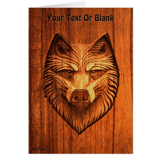 Carved Wood Wolf (Front)