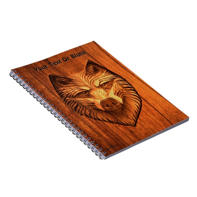 Carved Wood Wolf Notebook (Right Side)