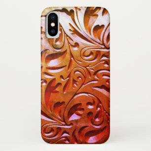 Carved wood woodgrain look elegant abstract iPhone x case