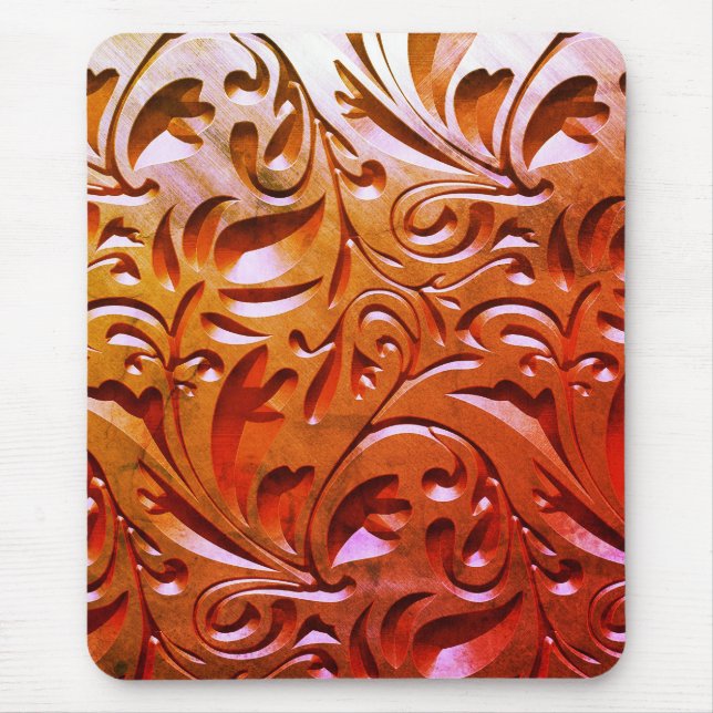 Carved wood woodgrain look elegant abstract  mouse mat (Front)