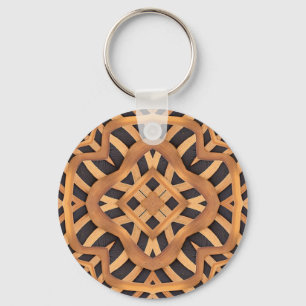 Carved Wooden Motif Key Ring