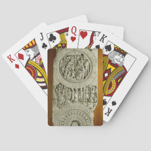 Carving depicting a story from the Jatakas, Amarav Playing Cards