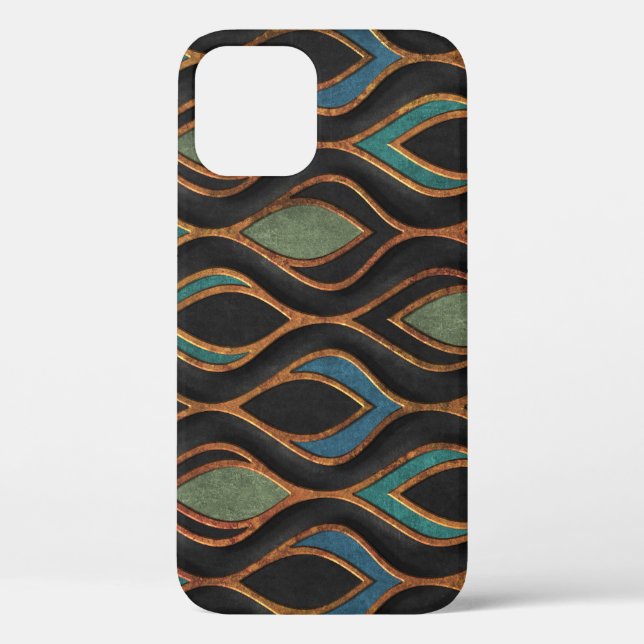 Carving Waves: Bronze Copper Texture Case-Mate iPhone Case (Back)
