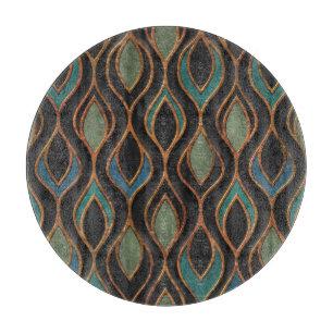 Carving Waves: Bronze Copper Texture Cutting Board
