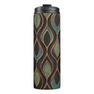 Carving Waves: Bronze Copper Texture Thermal Tumbler