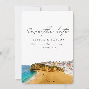 Carvoeiro in Algarve Portugal Photo Save the Date Invitation