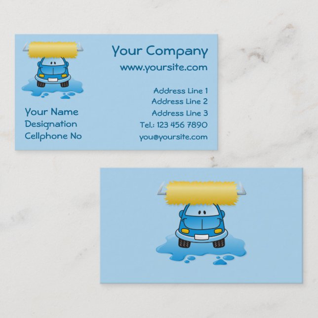 Carwash cartoon business card (Front/Back)