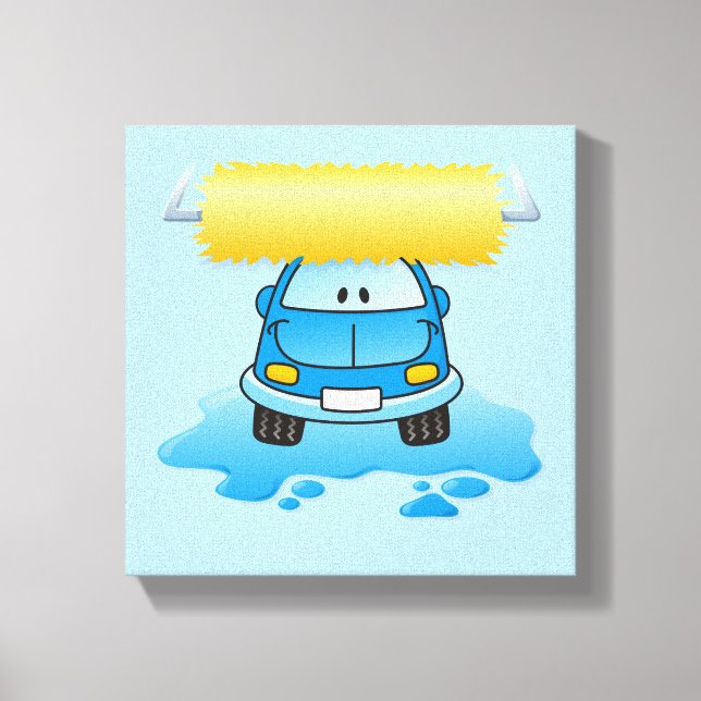 Carwash cartoon canvas print (Front)