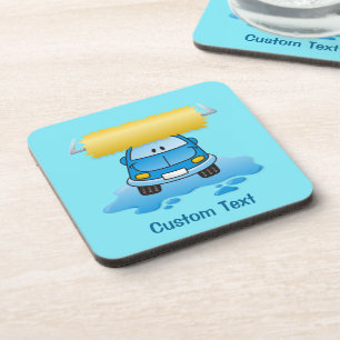 Carwash cartoon drink coaster