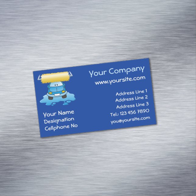 Carwash Cartoon Magnetic Business Card (In Situ)