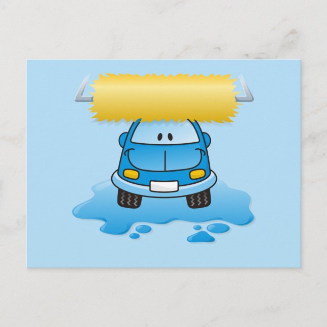 Carwash cartoon postcard (Front)