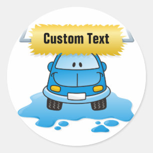 Carwash Classic Round Sticker