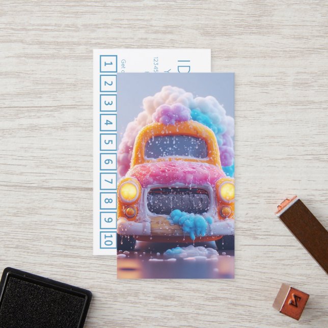 CARWASH customer loyalty punch card (Front/Back In Situ)