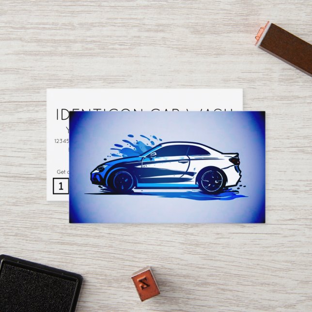 CARWASH customer loyalty punch card (Front/Back In Situ)